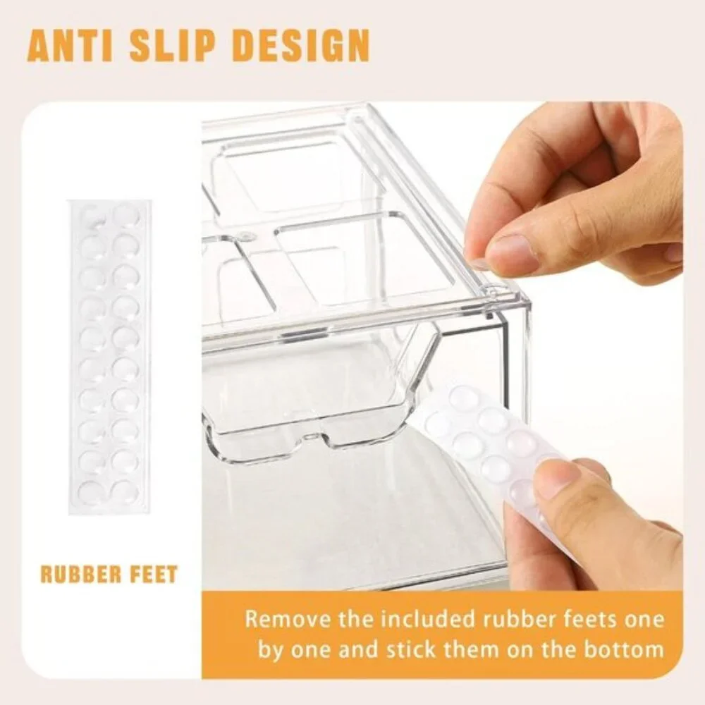6-Pack Stackable Makeup Organizer, Clear Acrylic Drawers for Vanity & Storage